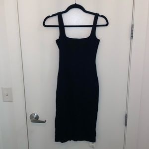 Square neck body con dress
